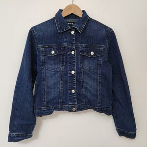 I.DARE Women's Blue Denim Jean Short Jacket Classic Jeans Size L